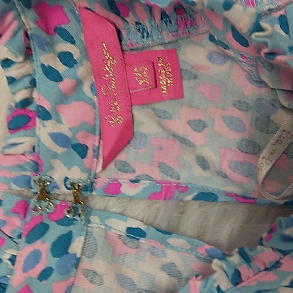 Lilly Pulitzer Jerrica Hottie Dottie Women's Top Size XXS Sleeveless Ruffle Trim - Picture 4 of 9